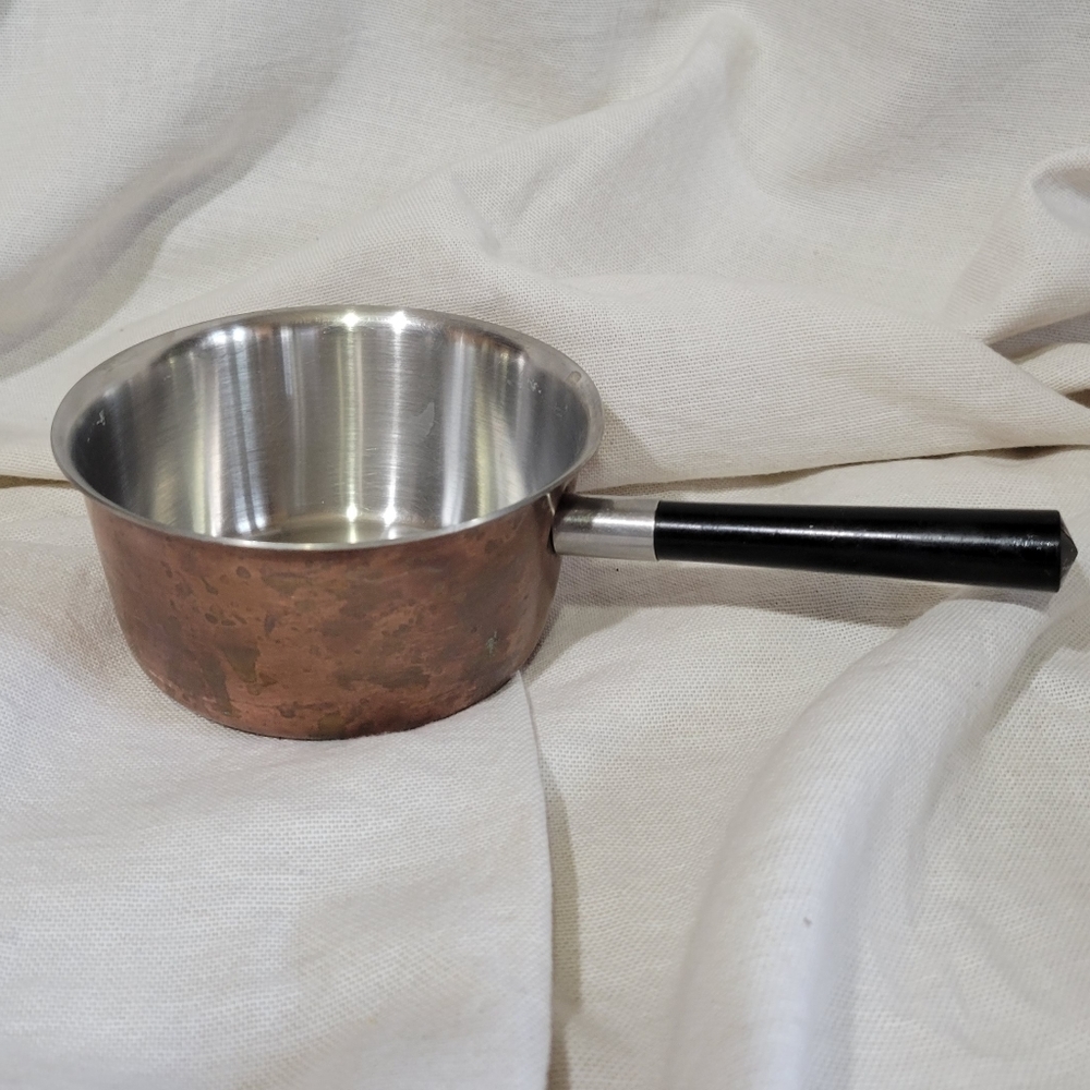 Vintage "Spring"  Copper Bottom Mini Sainless Steel Pot Made In Switzerland